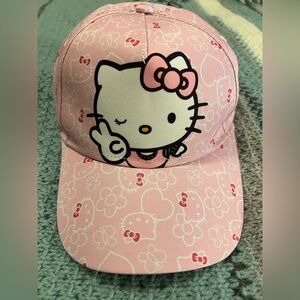 Sanrio Hello Kitty Pink All-Over Print Winking Baseball Cap